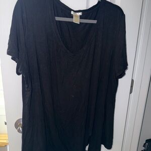 Women's Black V-Neck Top